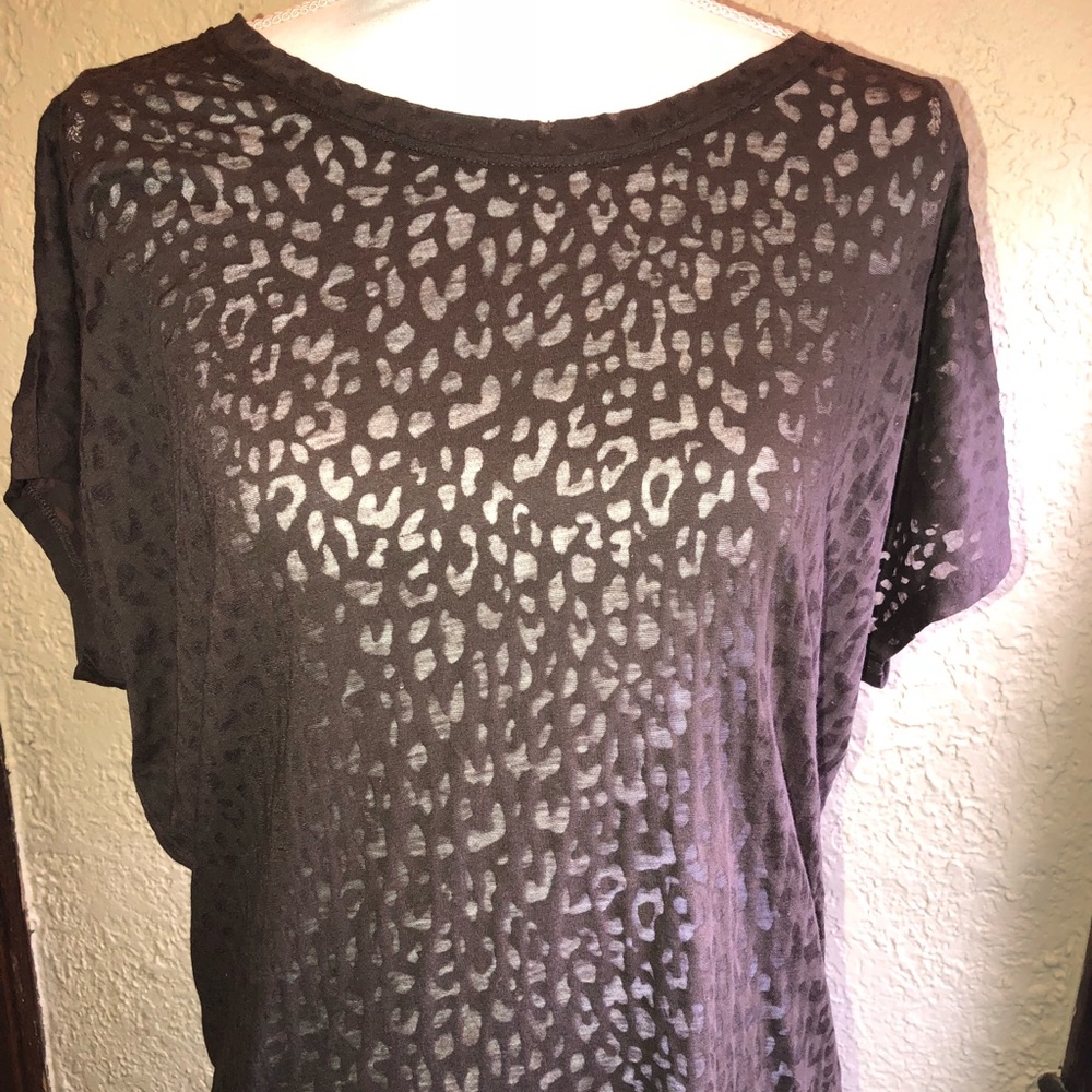 NWT Michael Kors Brown Leopard Burnout Top - S